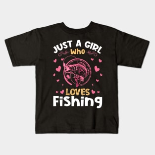 Just a Girl who Loves Fishing Gift Kids T-Shirt